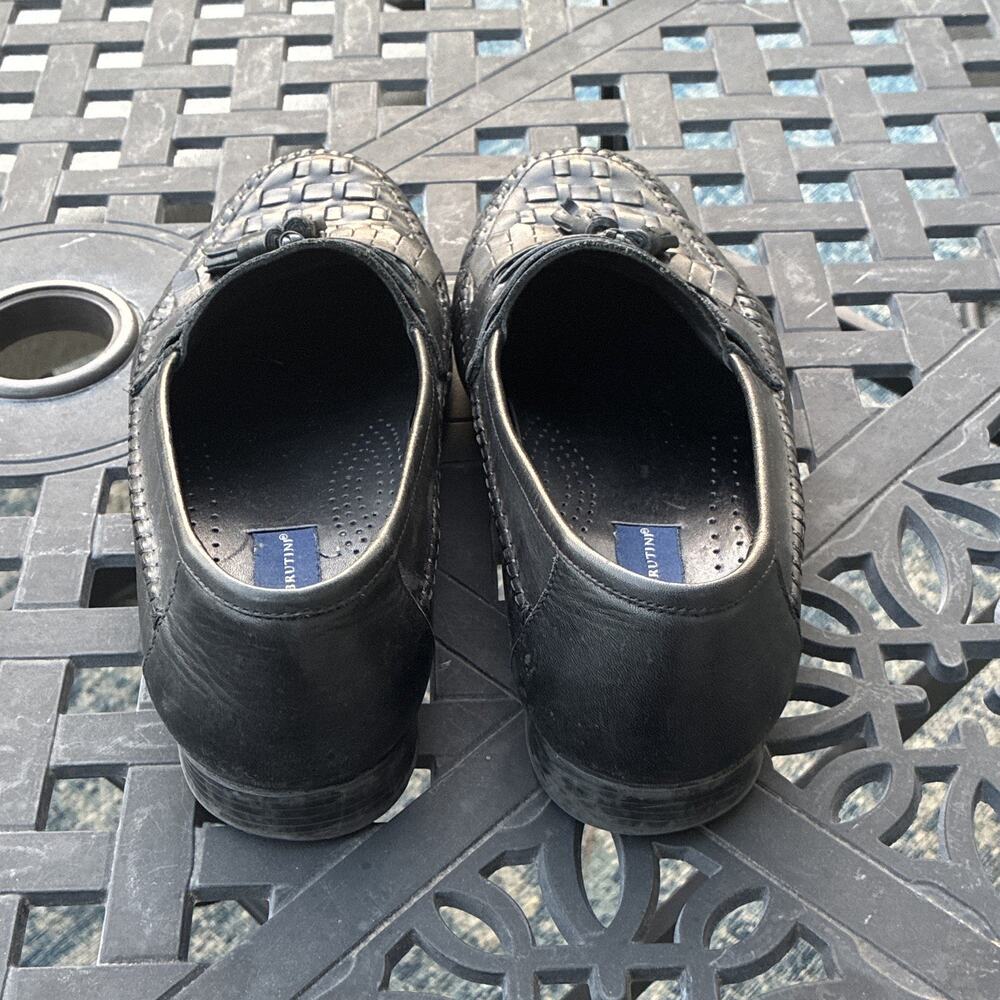 Giorgio Brutini Mens Black Leather Woven Tassel Loafers Shoes Size 11 *Scuffs - Picture 3 of 9